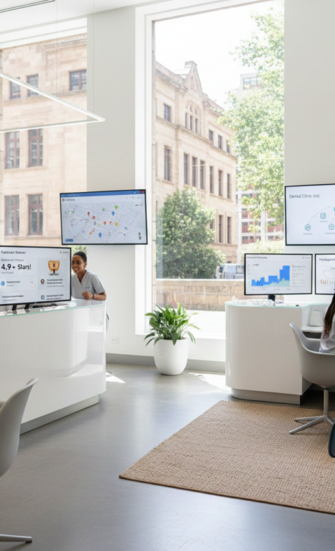 Dental clinic office with local SEO optimization for attracting nearby patients